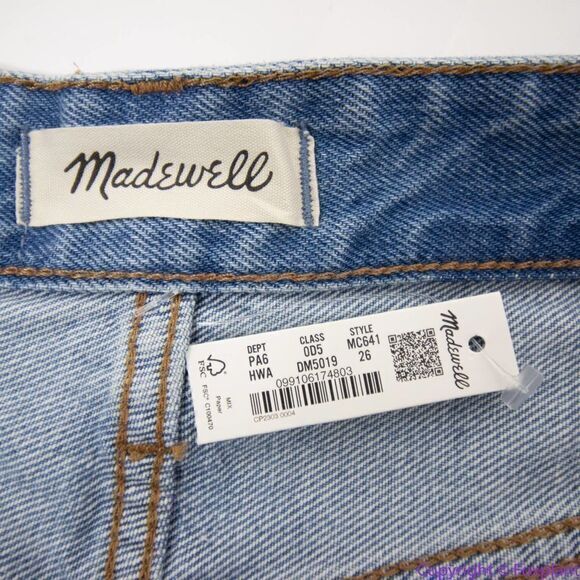 NEW Madewell Relaxed Denim Shorts in Homecrest Wash: Ripped Edition, 26 - Picture 12 of 16